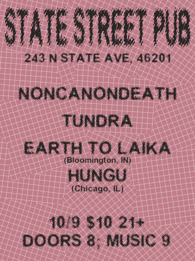 HUNGU (Chicago, IL) / EARTH TO LAIKA / TUNDRA / NONCANON DEATH