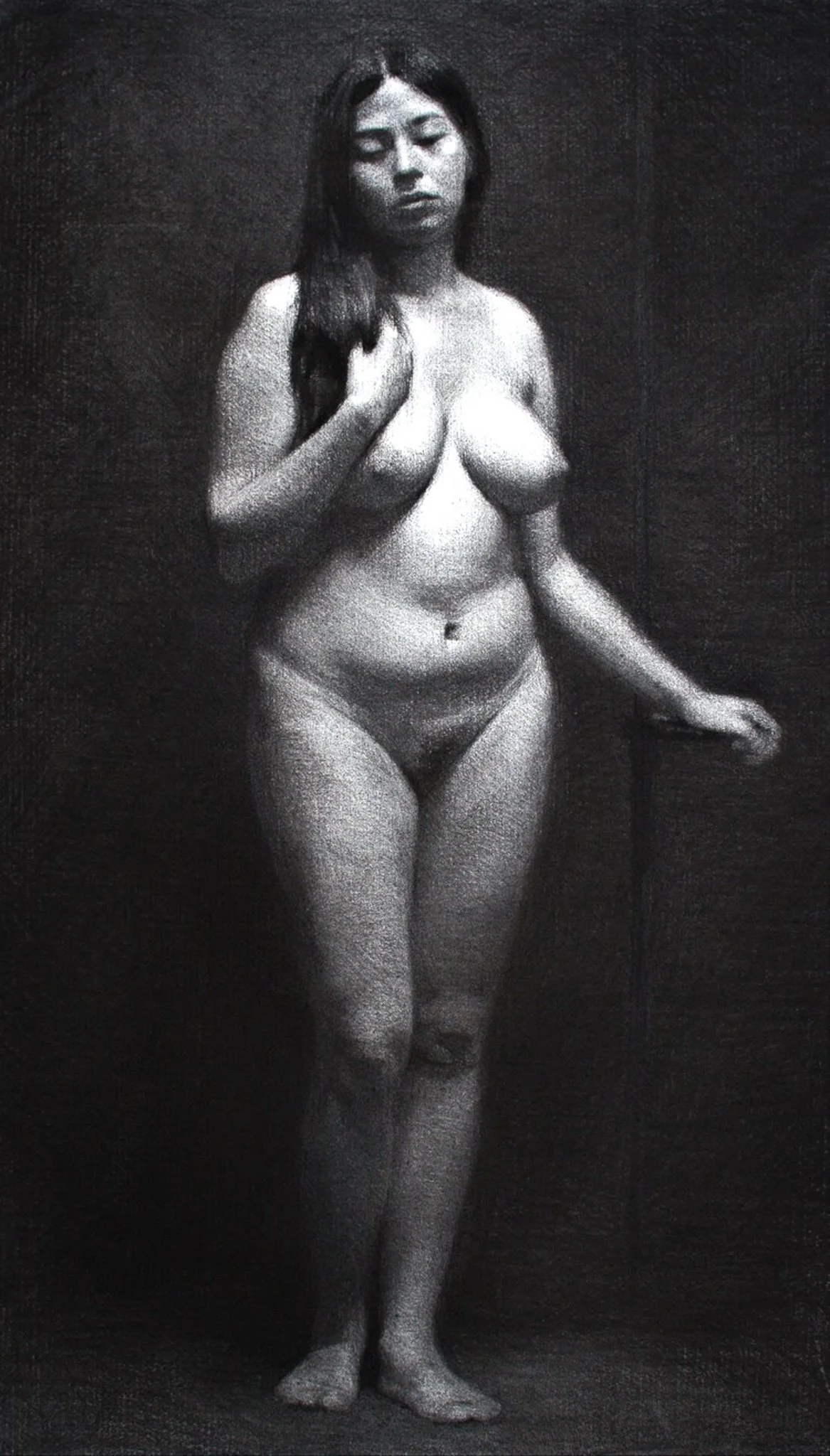 'Rominha' - 45 x 75cm - Charcoal on Paper - 2021