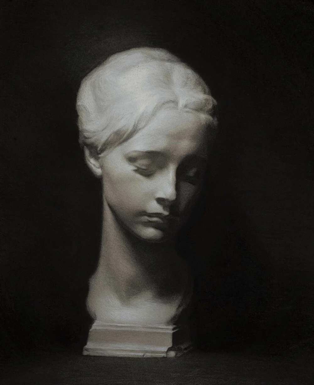 Cast Drawing After Gaetano Cellini - 45 x 55cm - Charcoal and Chalk on Toned Paper -2021