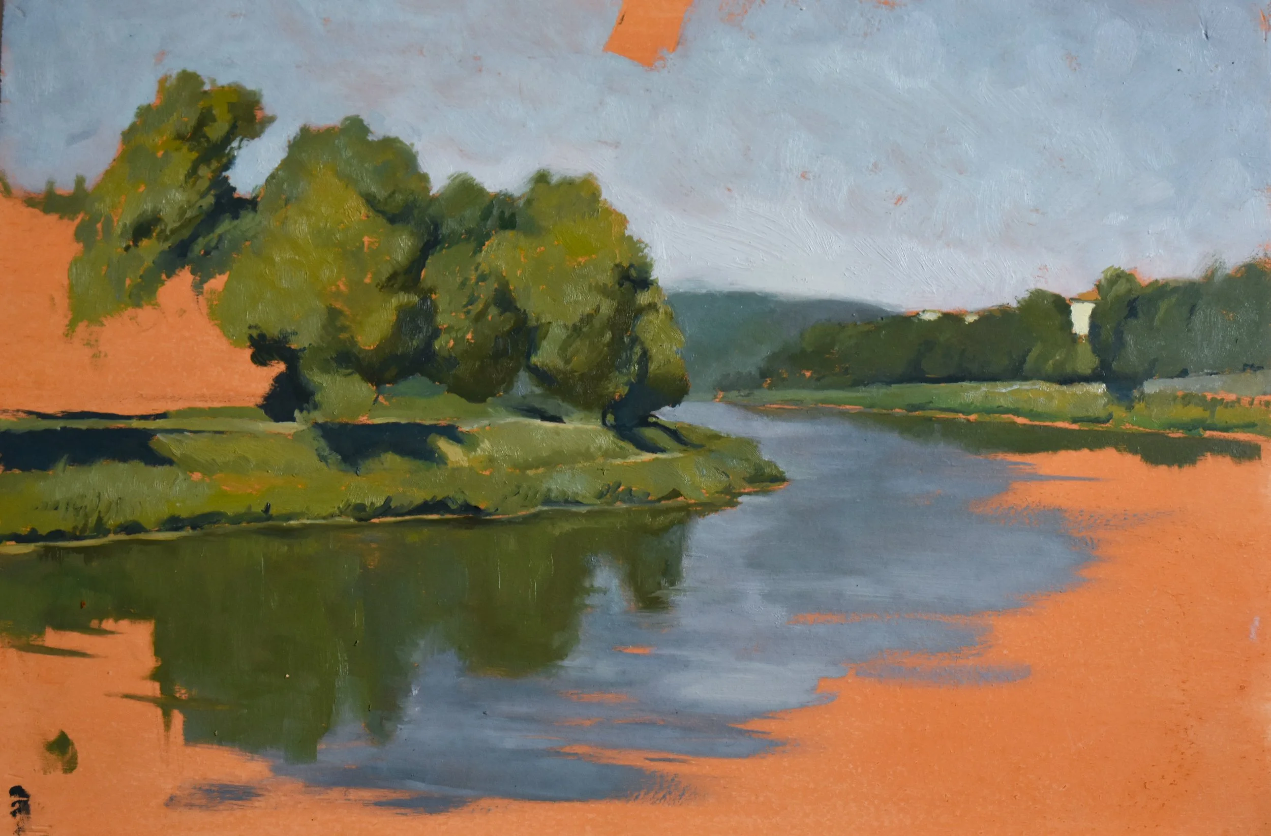 'Along the River Arno' - 30 x 40cm - Oil on Panel - 2024