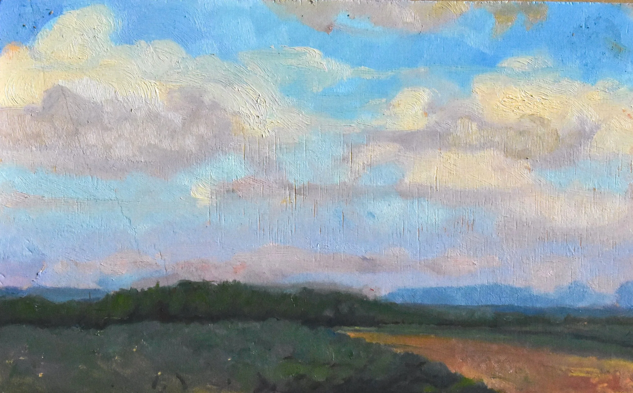 'Field in Chianti (Cloud Study)' - Oil on Panel - 2024