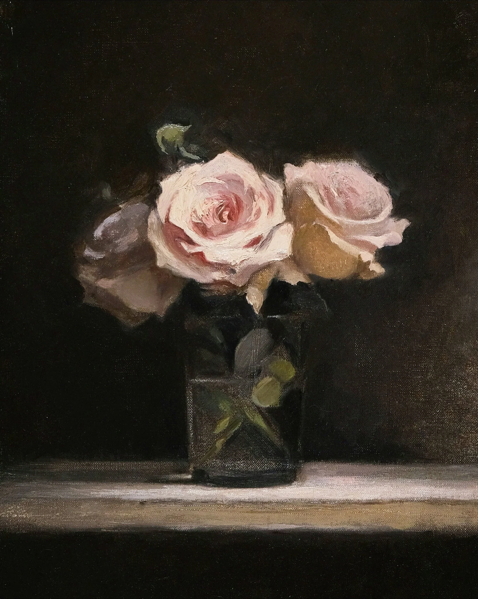 'Still Life of Roses' - 20 x 30cm - Oil on Canvas - 2023