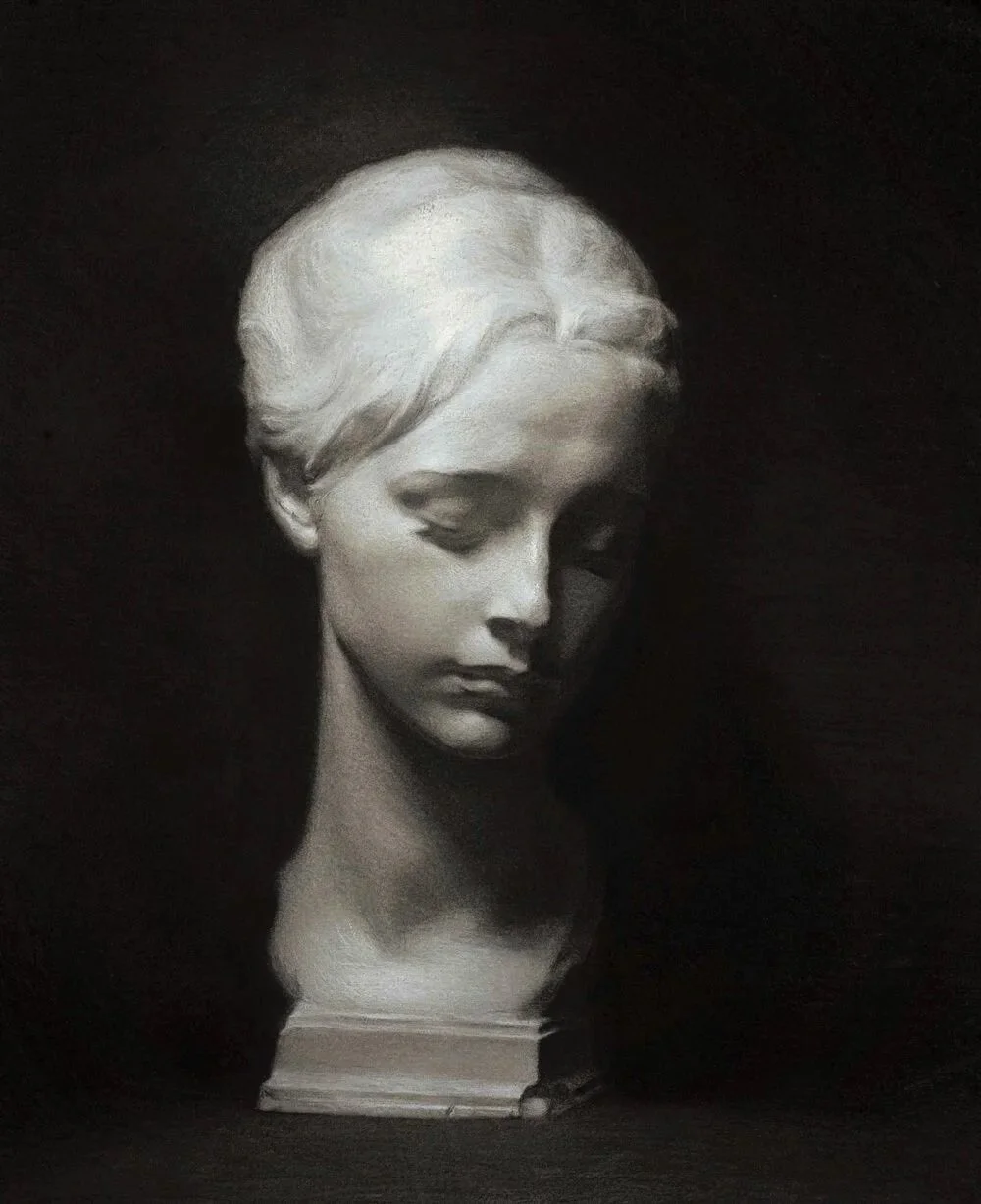 Cast Drawing After Gaetano Cellini - 45 x 55cm - Charcoal and Chalk on Toned Paper -2021