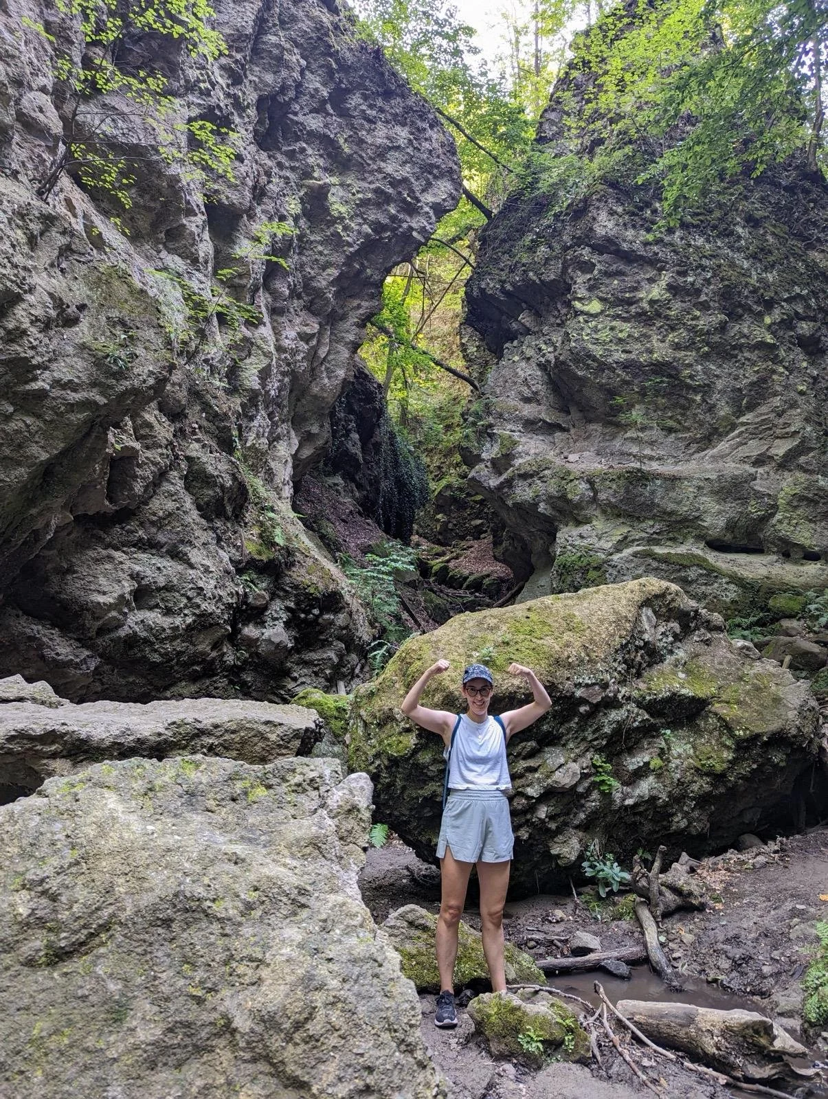 Aveeve hiking a canyon