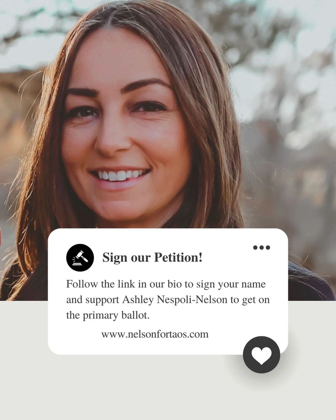 📣Link in Bio! Support Ashley by going to the website for the NM Secretary of State, filling out your contact information, and choosing Ashley Nespoli-Nelson as your candidate. Thank you for your support!