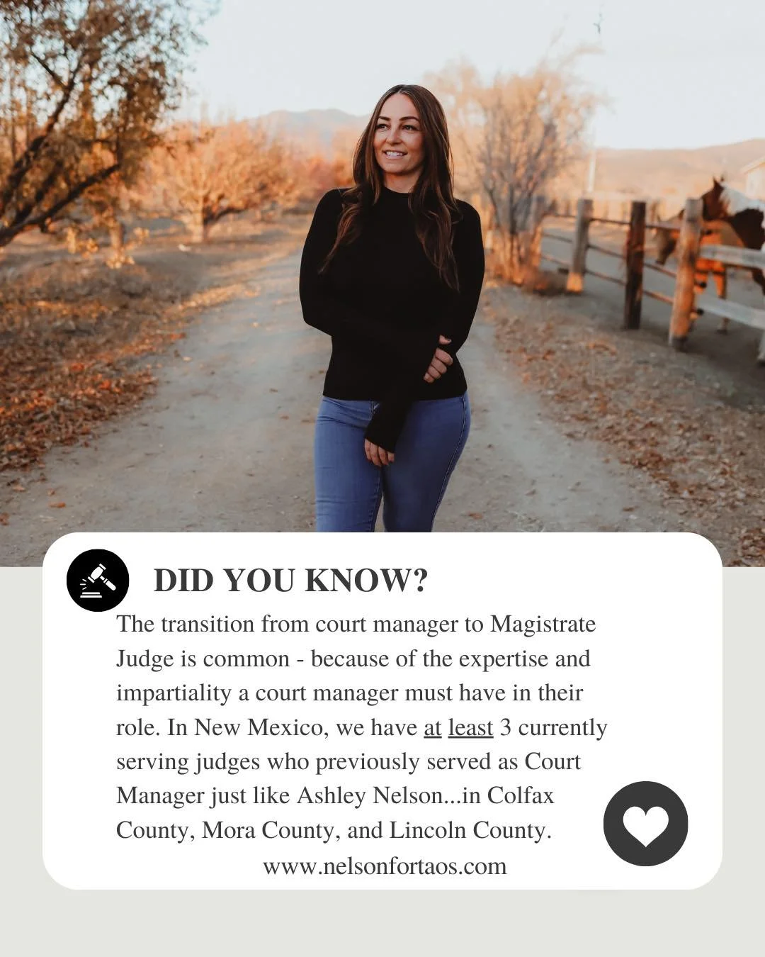 📣Did you know this? Most people I talk to had no idea that the transition from Court Manager to Magistrate Judge is common. 

For more information go to www.nelsonfortaos.com

#ashleyforjudge #electnelsonfortaos #nelsonfortaos #electnelsonfortaosjud