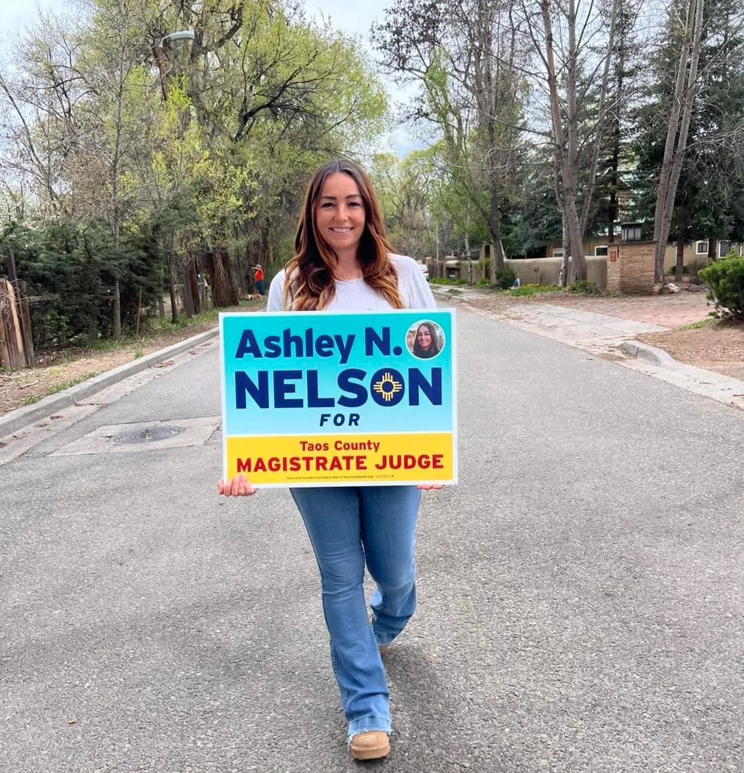 Hi Taos! We are out walking through neighborhoods in town - if you&rsquo;d like to speak with me and my team or support the campaign with a yard sign just send us a DM or email info@nelsonfortaos.com. See you soon!