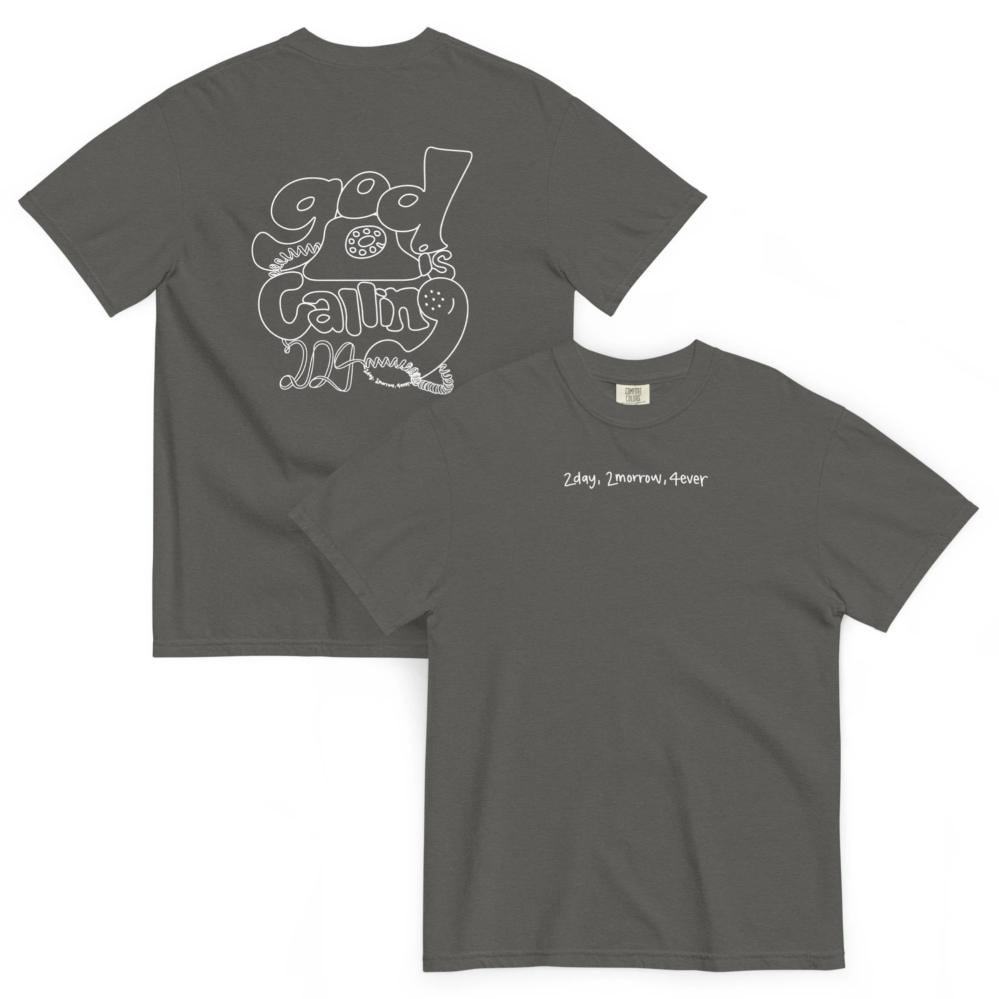 God is Calling Tee - Charcoal
