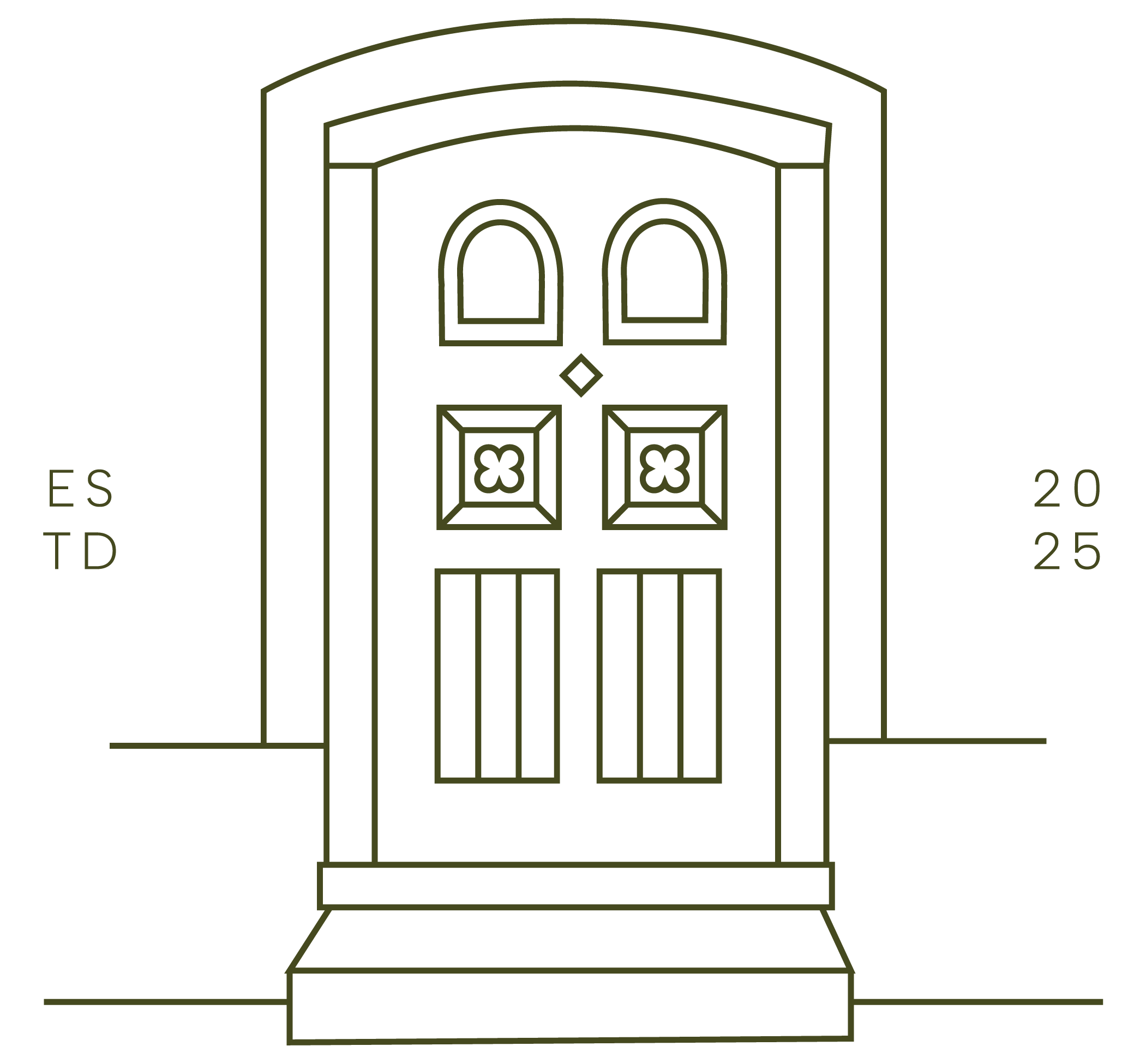 Jones Hill Center doorway illustration established in 2025
