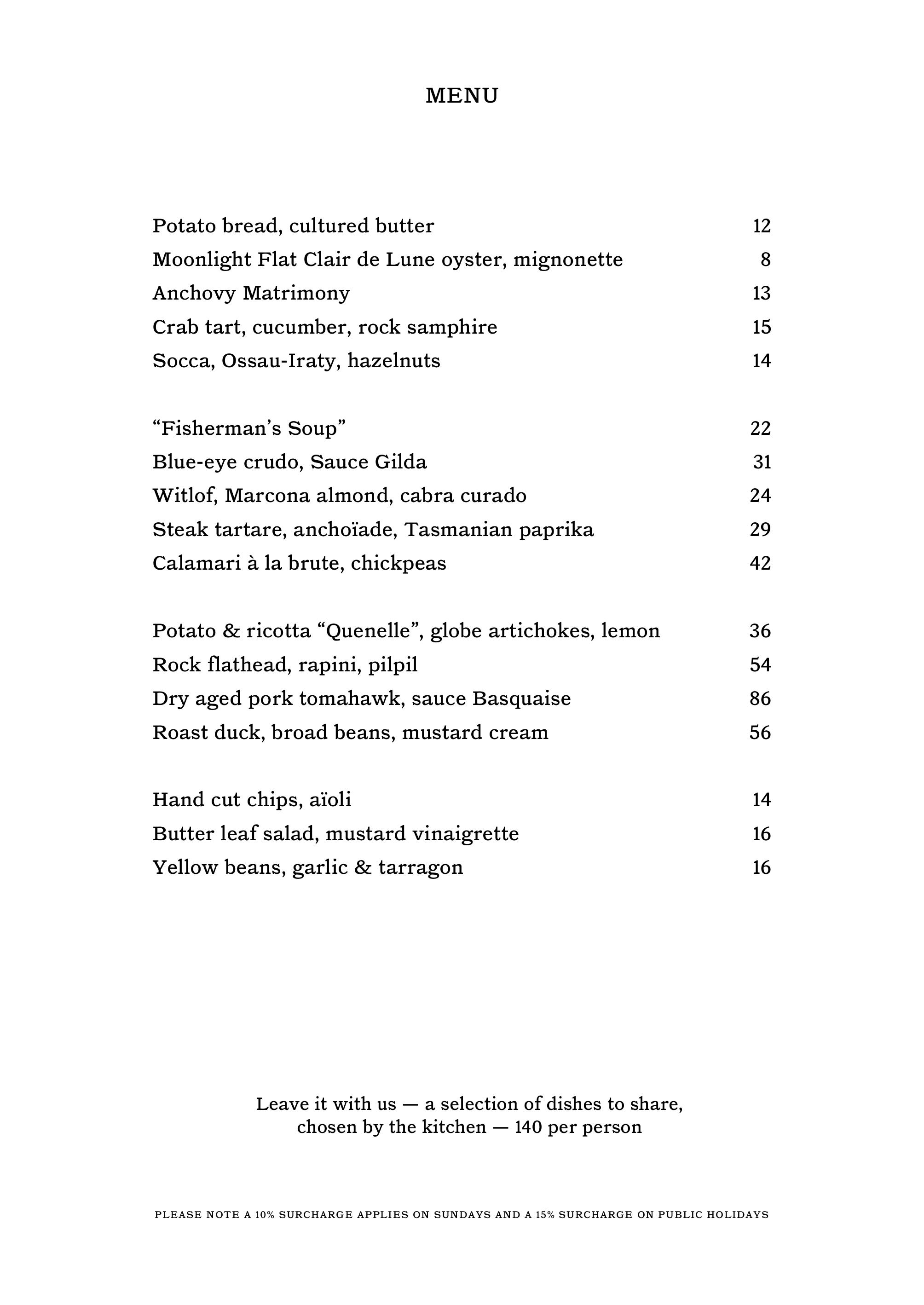 A LA CARTE