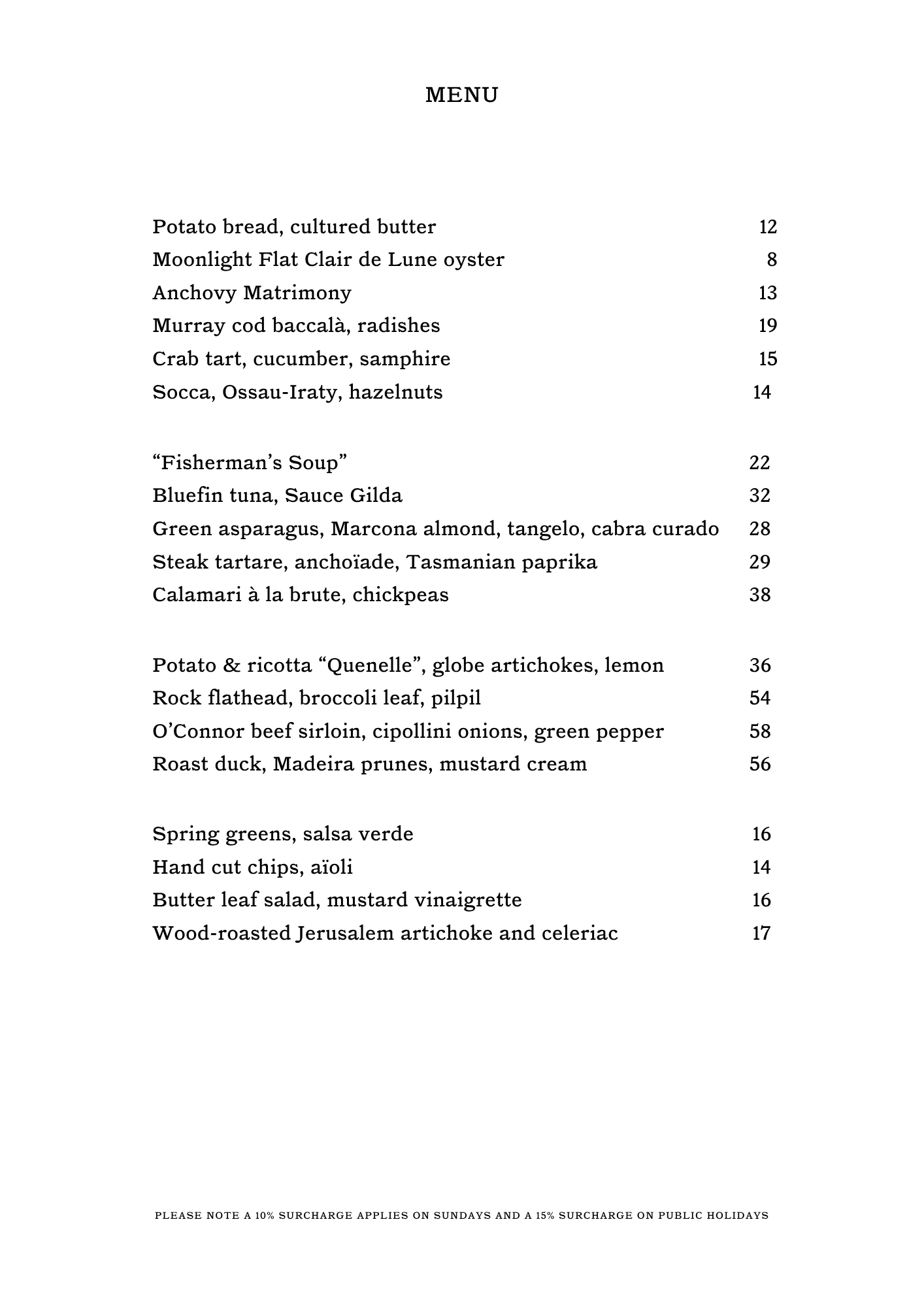 A LA CARTE