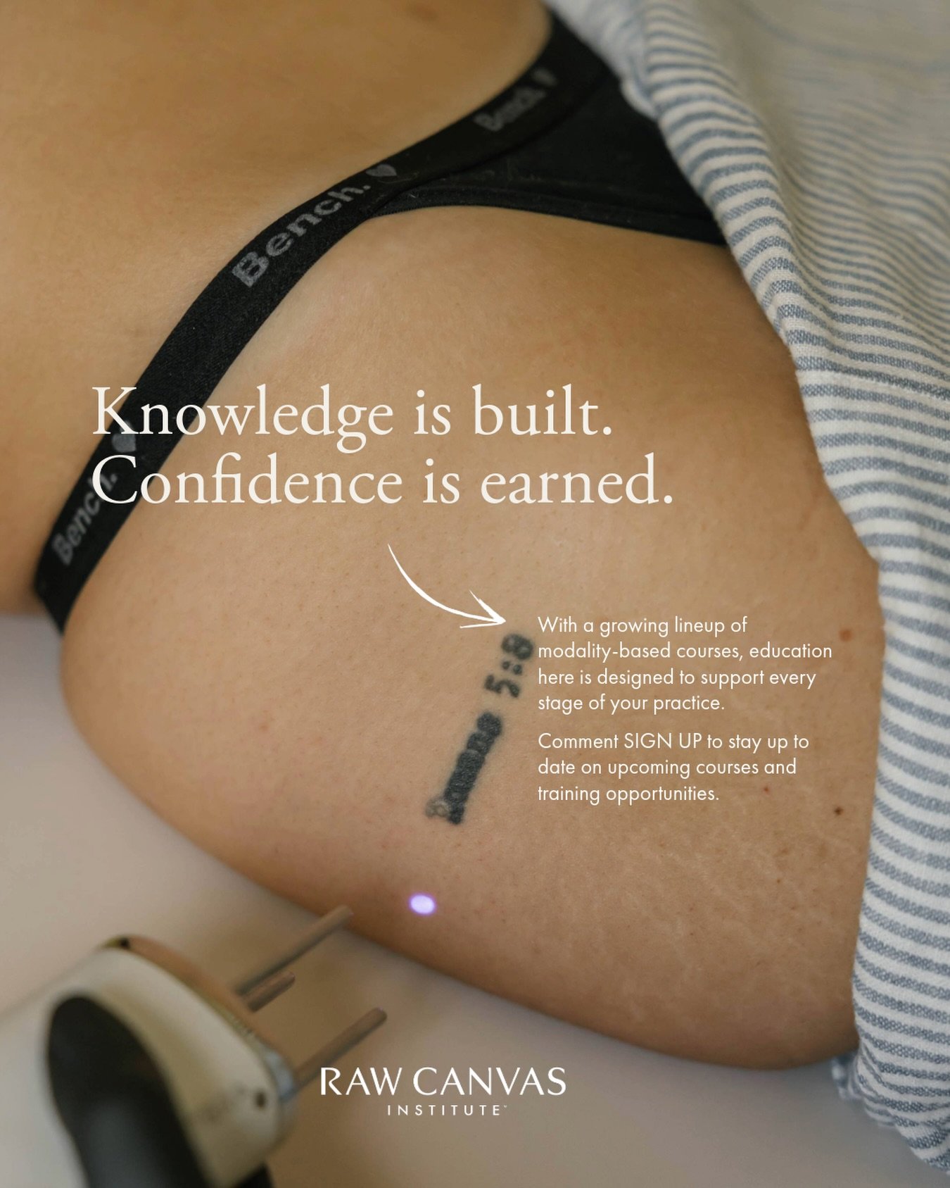 Knowledge is built. Confidence is earned. 

With a growing lineup of modality-based courses, Raw Canvas Institute is committed to education that supports every stage of your professional journey.

&rarr; Comment SIGN UP to stay up to date on upcoming