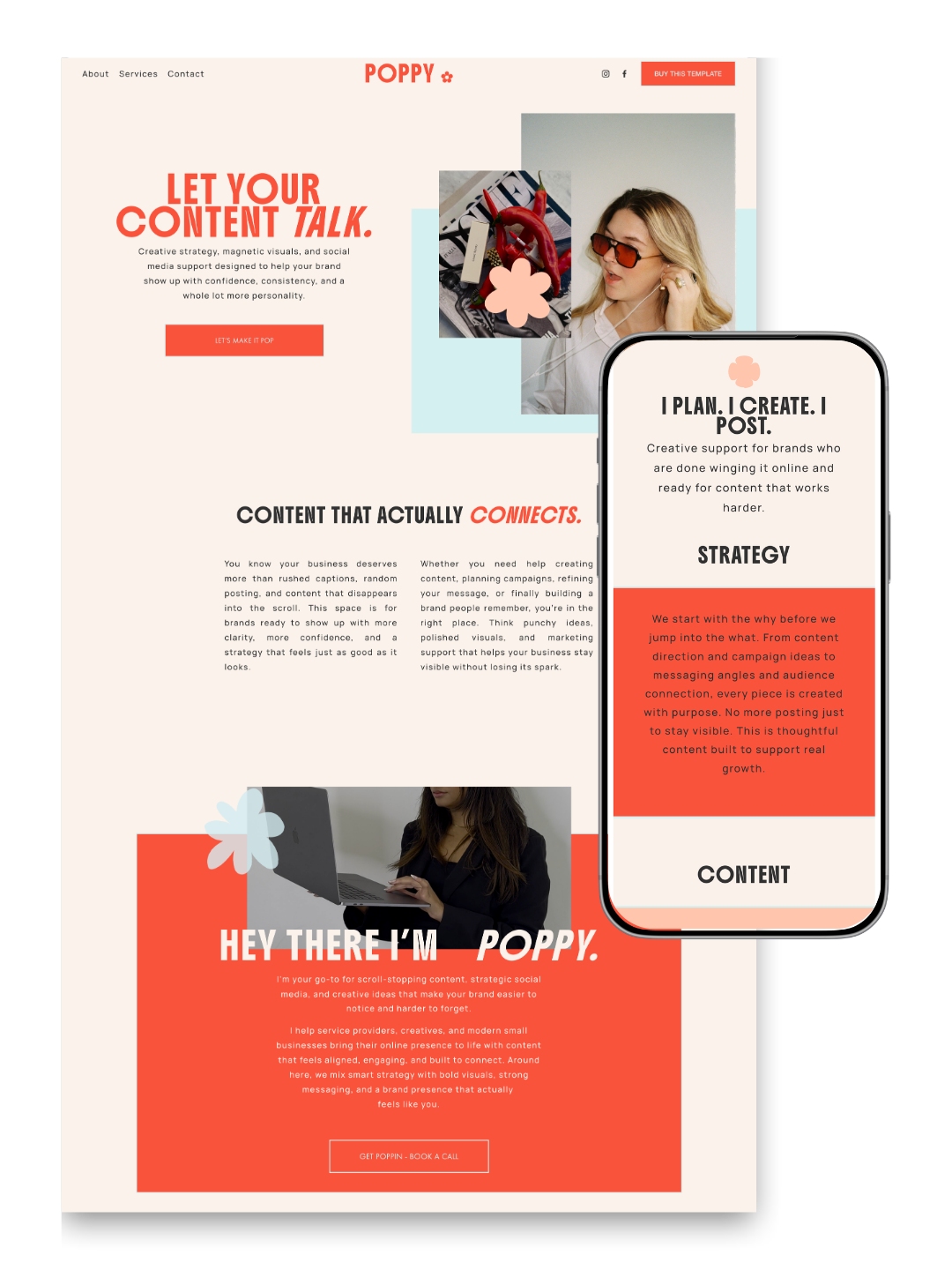 Poppy  | Squarespace 7.1 Fluid Engine Template