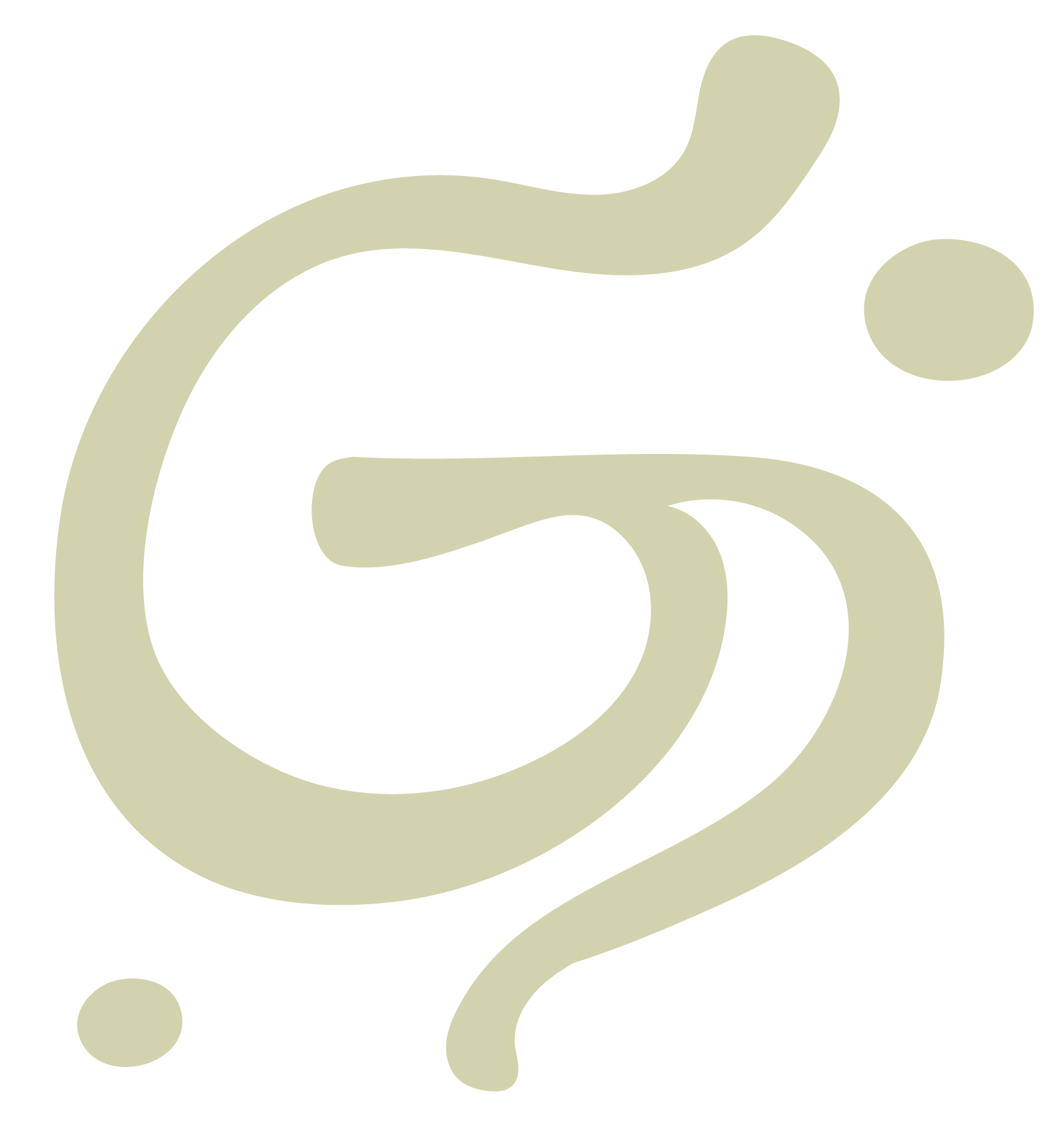 A light beige question mark with curly lines on a black background.