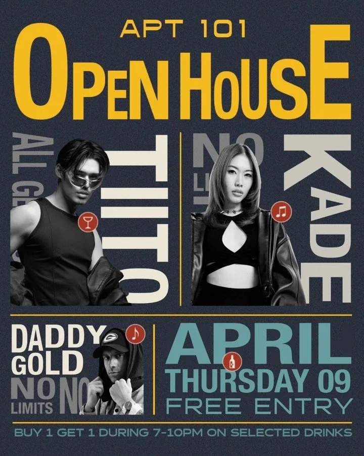APT101 &mdash; Open House Thursdays.

@tiito.core is back in the booth, dropping viral heat and zero filler.
Backed by @dj_kade and @djdaddygold &mdash; the city&rsquo;s favourites for a reason.

No rules. Just bangers.