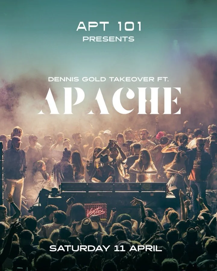 APT101 &mdash; Saturday

@dennisgoldmusic Takeover returns &mdash; and this one hits different.

Headlining: @apache_ofc , bringing raw Parisian heat &mdash; tribal drums, hypnotic grooves, and that relentless Afro energy that doesn&rsquo;t let go.

