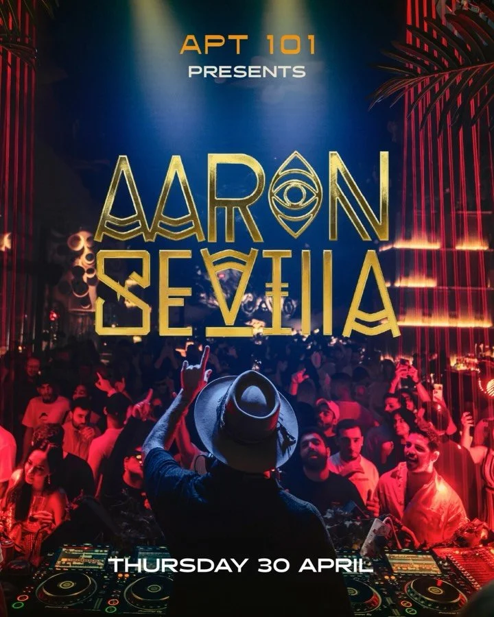 Here&rsquo;s our biggest one yet.

Thursday 30th April&mdash; @apt101club welcomes the mighty @aaronsevillamx. Supported by the city&rsquo;s finest Afro House purveyors @dennisgoldmusic &amp; @iambyas. 

Long weekend incoming, no work excuses, no ear