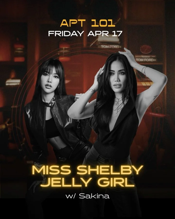 APT101 &mdash; Friday

Friday night &mdash; the vixens take over the penthouse. Full female line up, no holding back.

@m_i_s_s_shelby_j leads the charge, fresh off tearing up Baba Loop opening sets.

@jellygirlmusic and @sakina_somsong in full suppo