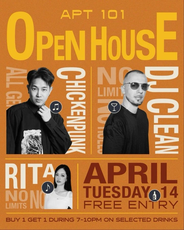 APT101 - Tuesday 

Open House has been so nice, we&rsquo;re doing it twice this week just for Songkran. 

Expect pure chaos on the dancefloor and DJs tearing through the most upfront, current hits.