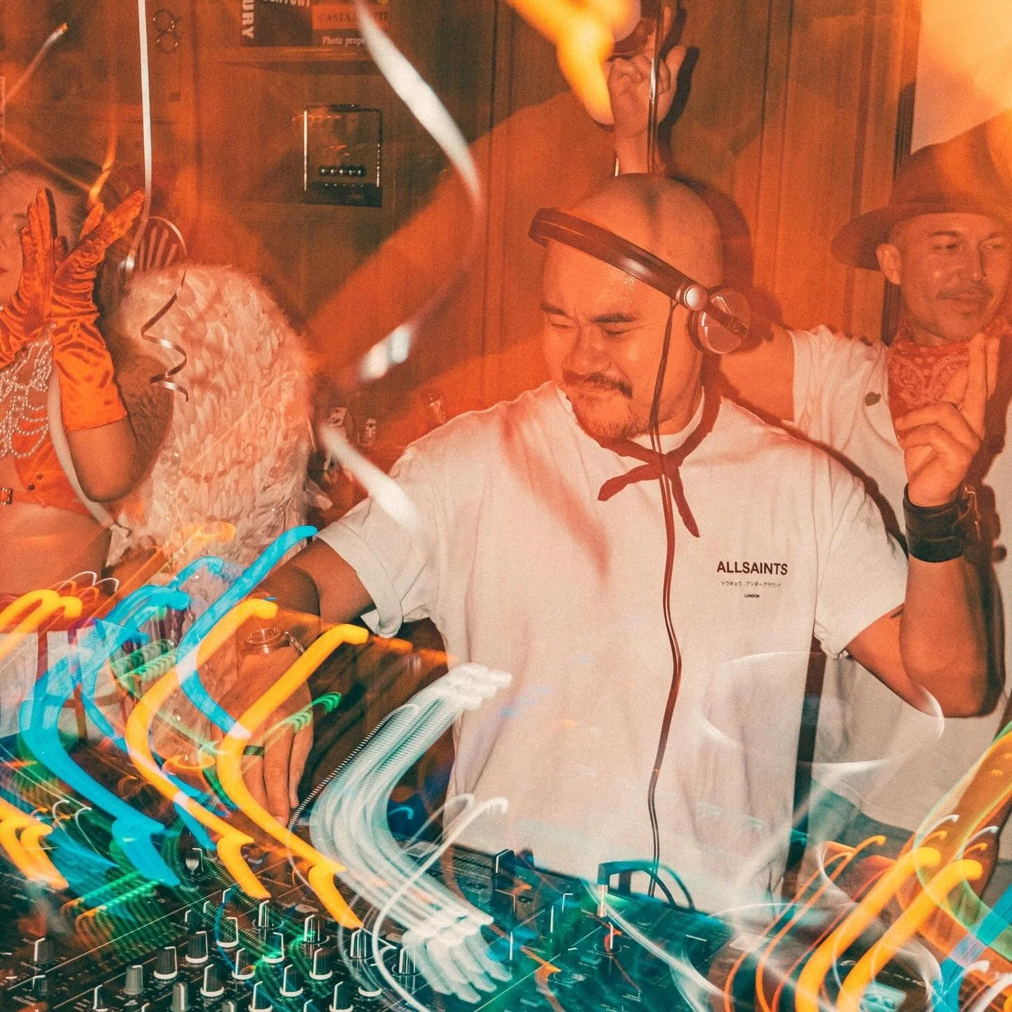 Tek Harrington, the founder of Backroom Directors, playing a DJ set at APT101 in Bangkok