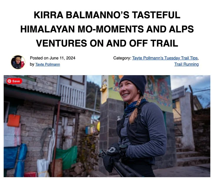 Kirra Balmanno’s Tasteful Himalayan Mo-Moments and Alps Ventures On and Off Trail – American Trail Running Association