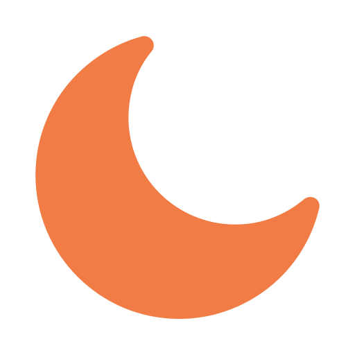 Illustration of a crescent moon.