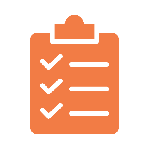 Icon of a clipboard with three check marks.