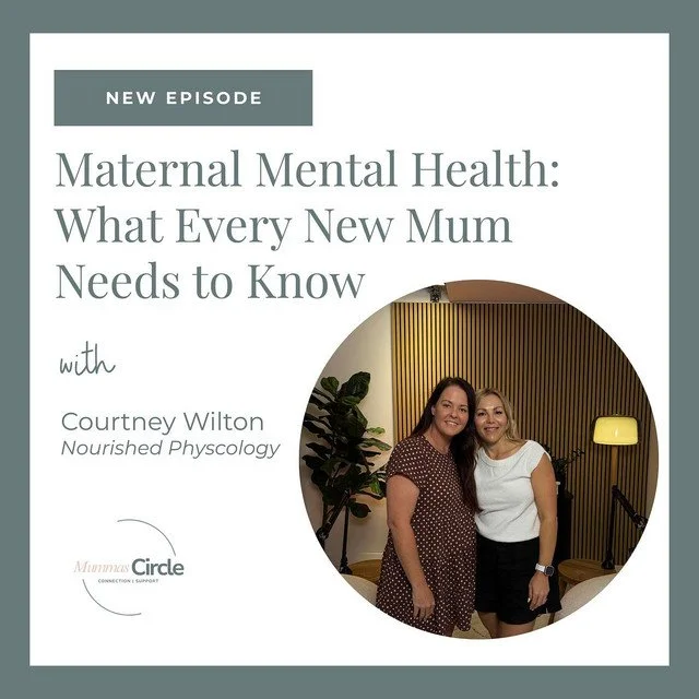 Courtney from Nourished Psychology sat down with Rashelle at the Inside Mummas Circle Podcast and talked about maternal mental health, post partum depression, post partum anxiety and how to help your mum friend if they are experiencing this postpartu