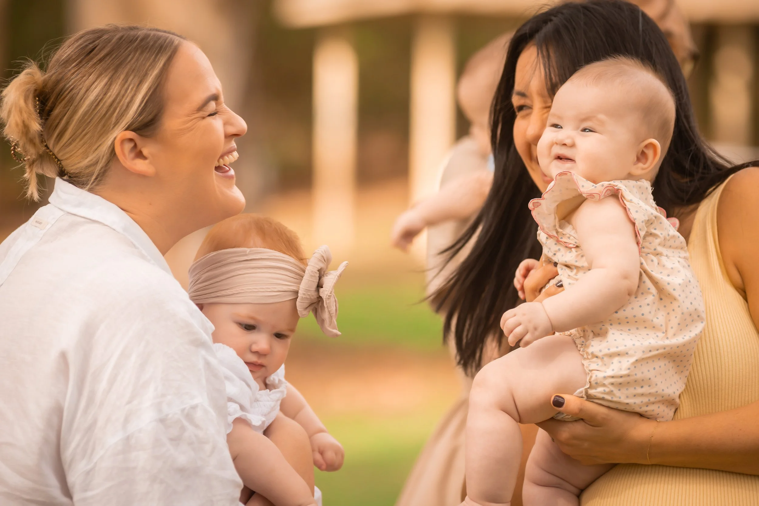 New mums making friends at their mums group in Everton Park.