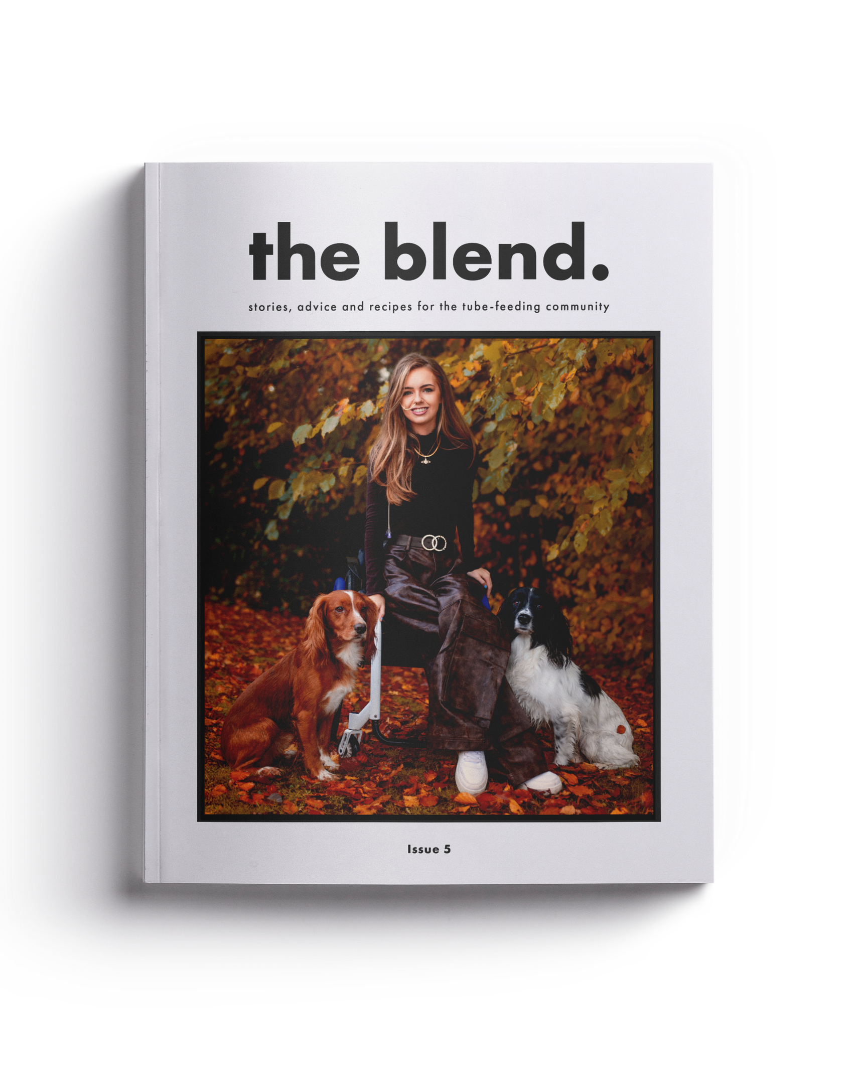 The Blend magazine cover, a lifestyle publication for the tube-feeding community