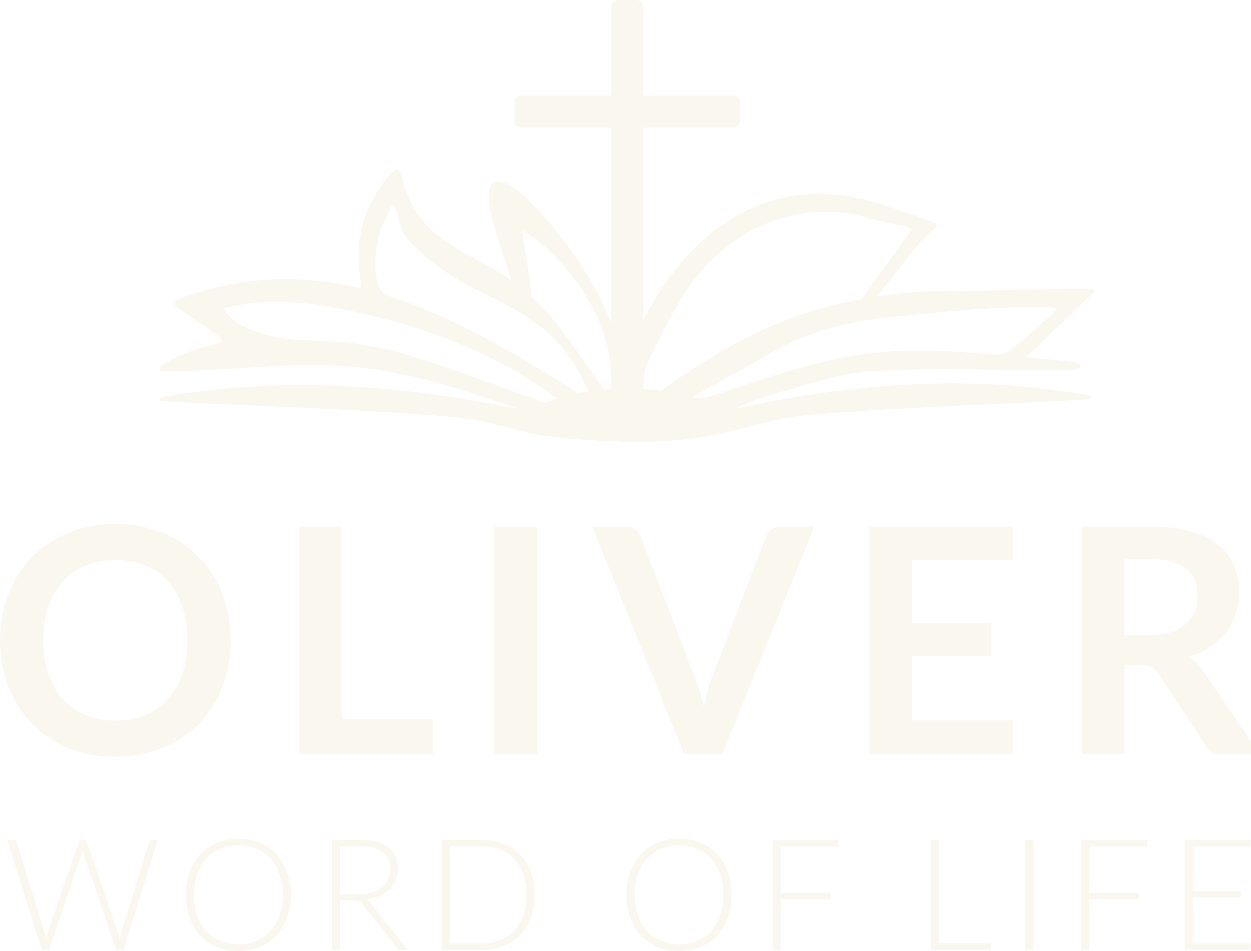 Logo with a cross, open book, and the words 'Oliver Word of Life'.