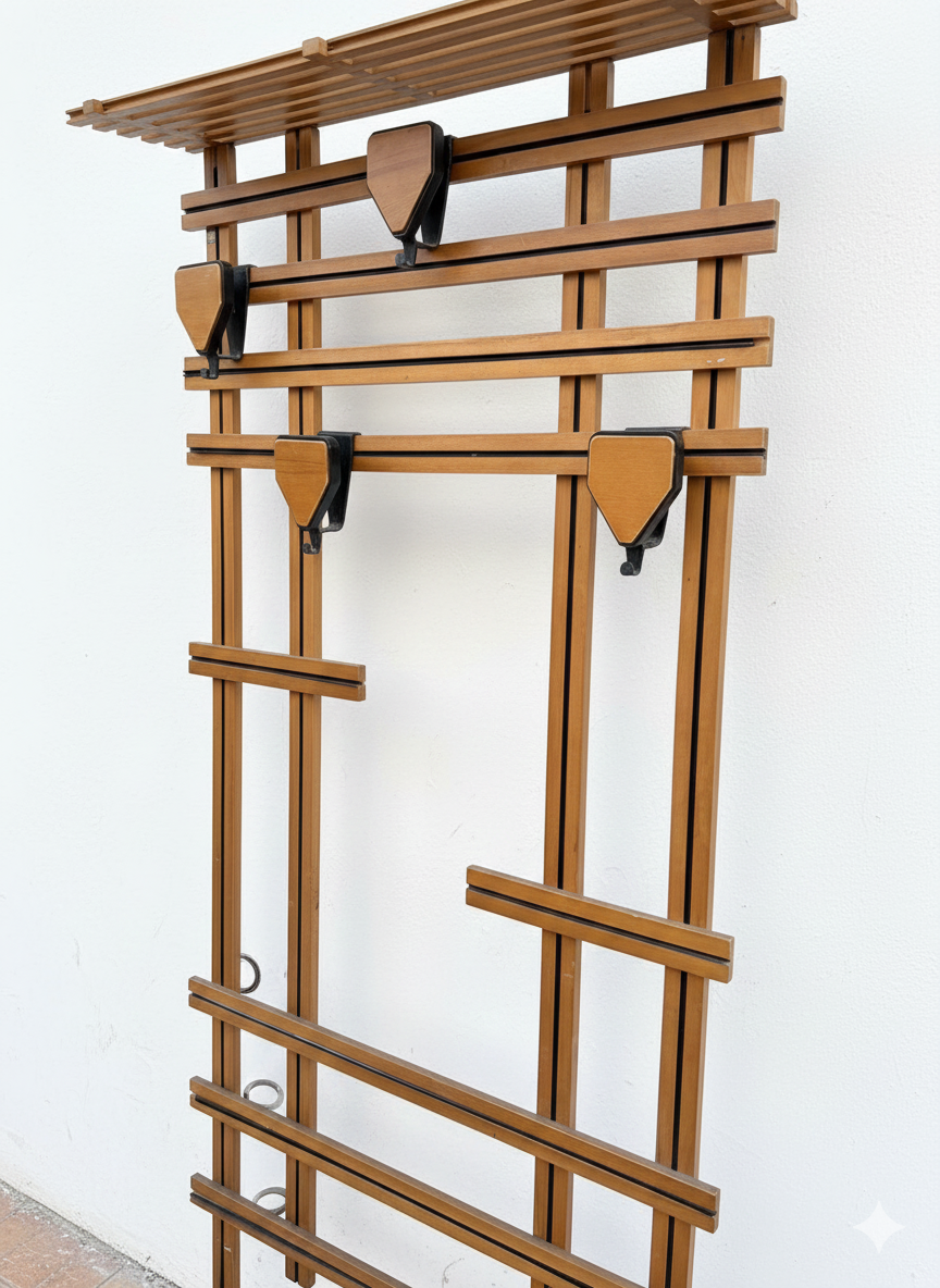 Italian mid-century modern wall-mounted coat rack 1950s/1960s by DIM