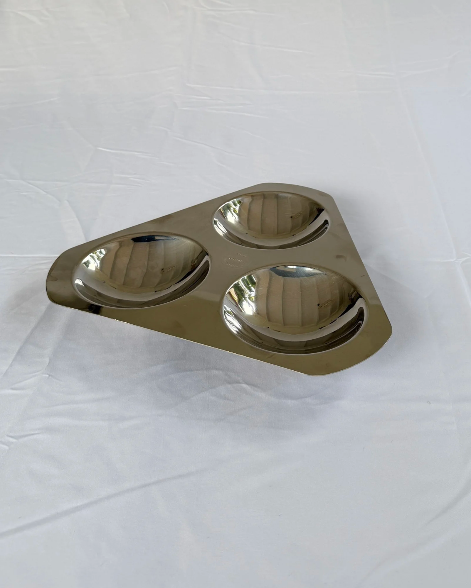Vintage Stainless Steel Triple Serving Bowl by IMCO