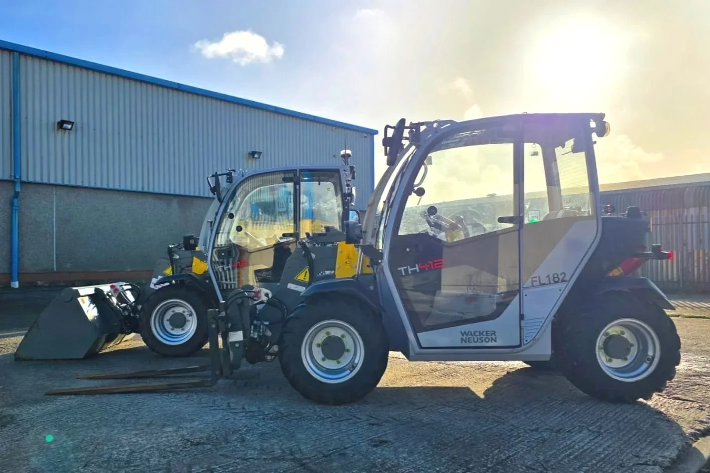 Two compact 4m wacker neuson telehandlers for hire in Cornwall and Devon