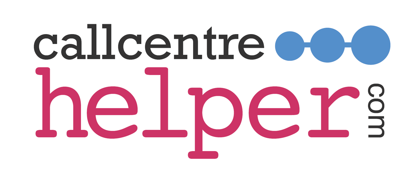 Word cloud with the words "callcentre", "help" and "com" in black and pink text and three blue dots connected in a line.