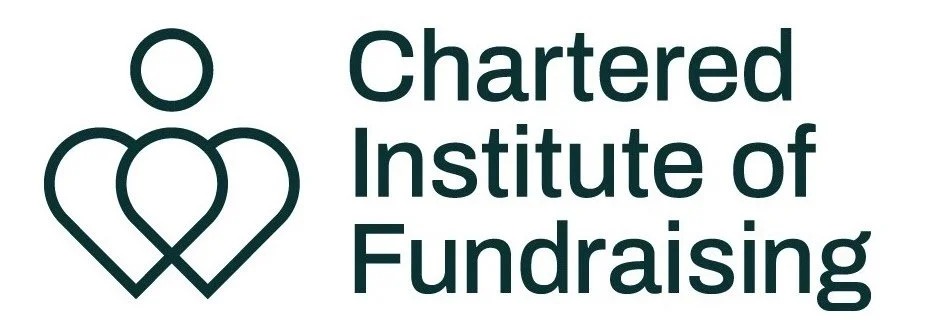 Logo of the Chartered Institute of Fundraising, featuring three overlapping hearts with a circle above, and the organization name to the right.