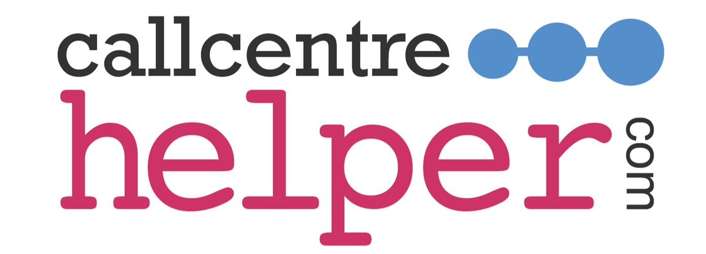 Logo with the words "callcentrede" and "helper" in large text, and small text "com" on the side. Contains a stylized blue dotted line.