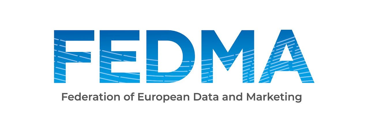 Logo of FEDMA with the full name Federation of European Data and Marketing written below.
