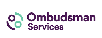 Ombudsman Services logo with purple and teal circular design and text.