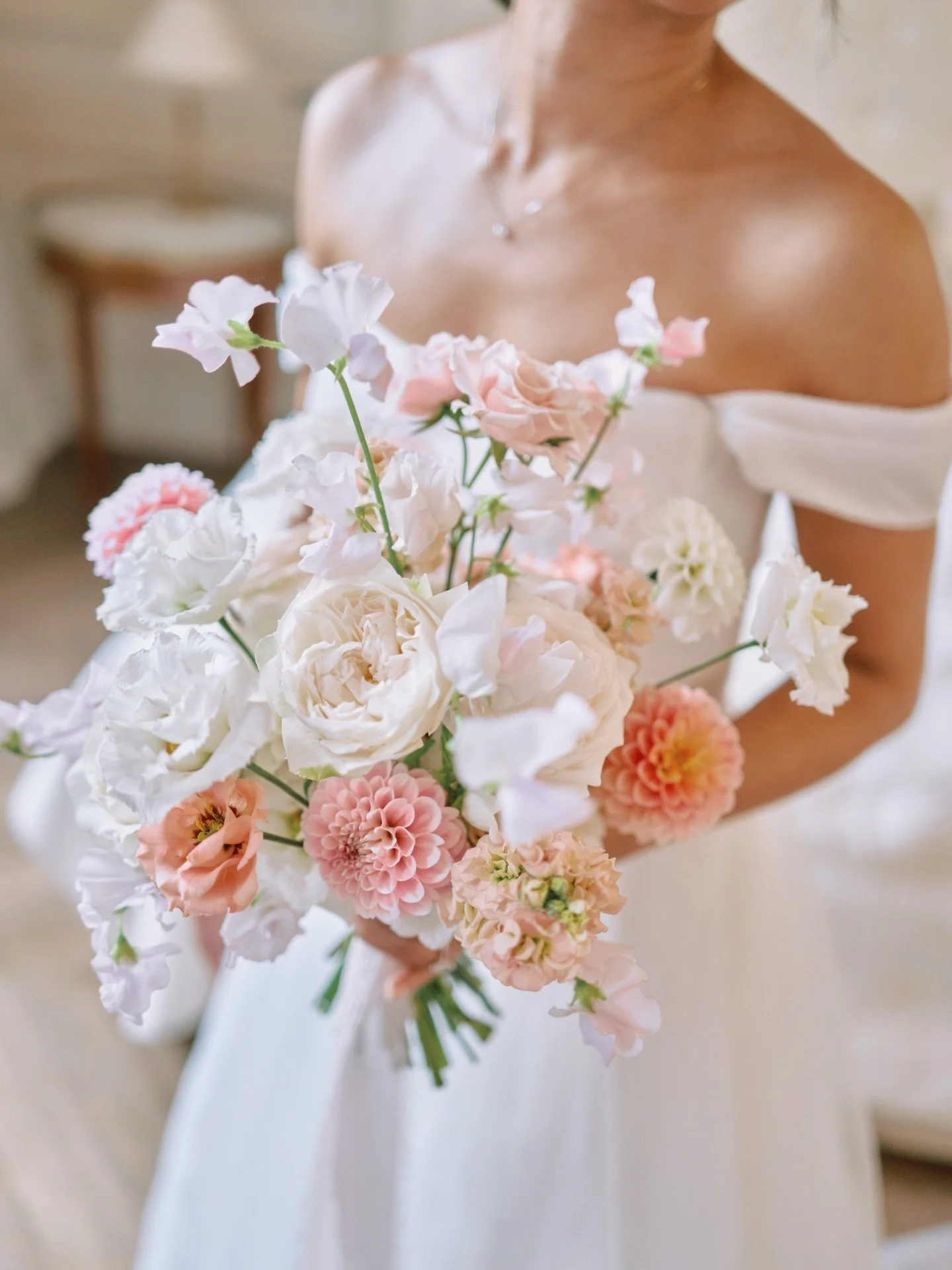 A bride &amp; her bouquet throughout the day !
Love this floral accessory! 
.
Planning &amp; Design @peonymoments 
Photo @valeryvillard 
Venue &amp; Rentals @chateaudevarennes 
Flowers  @lilaswood.florals
Stationery by the bride 
Caterer @private_che