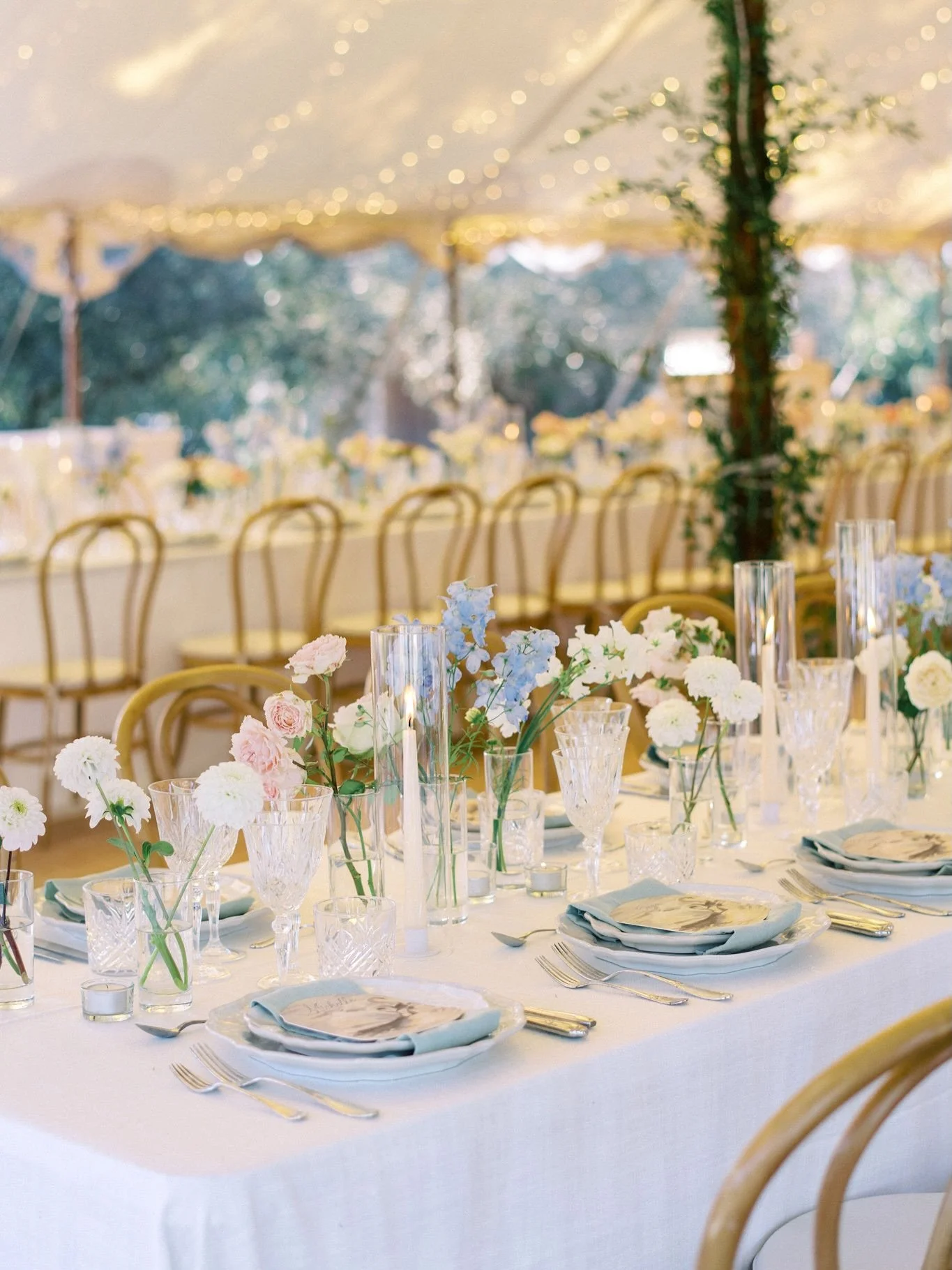 ✨ When Provence whispers, we listen.
Beneath the soft canvas of a draped ivory tent, where the lavender-scented air drifts through stone archways centuries old : this is where we set the table for forever.
Long tables are the soul of Proven&ccedil;al