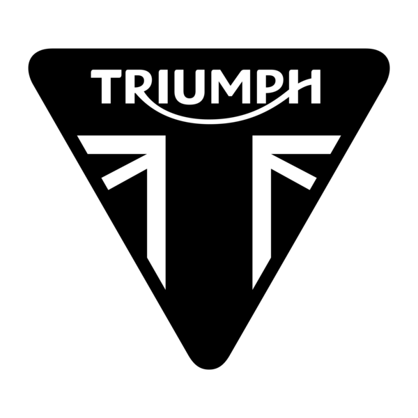 Black and white triangular logo with the word 'TRIUMPH' at the top and stylized 'T' letters below.