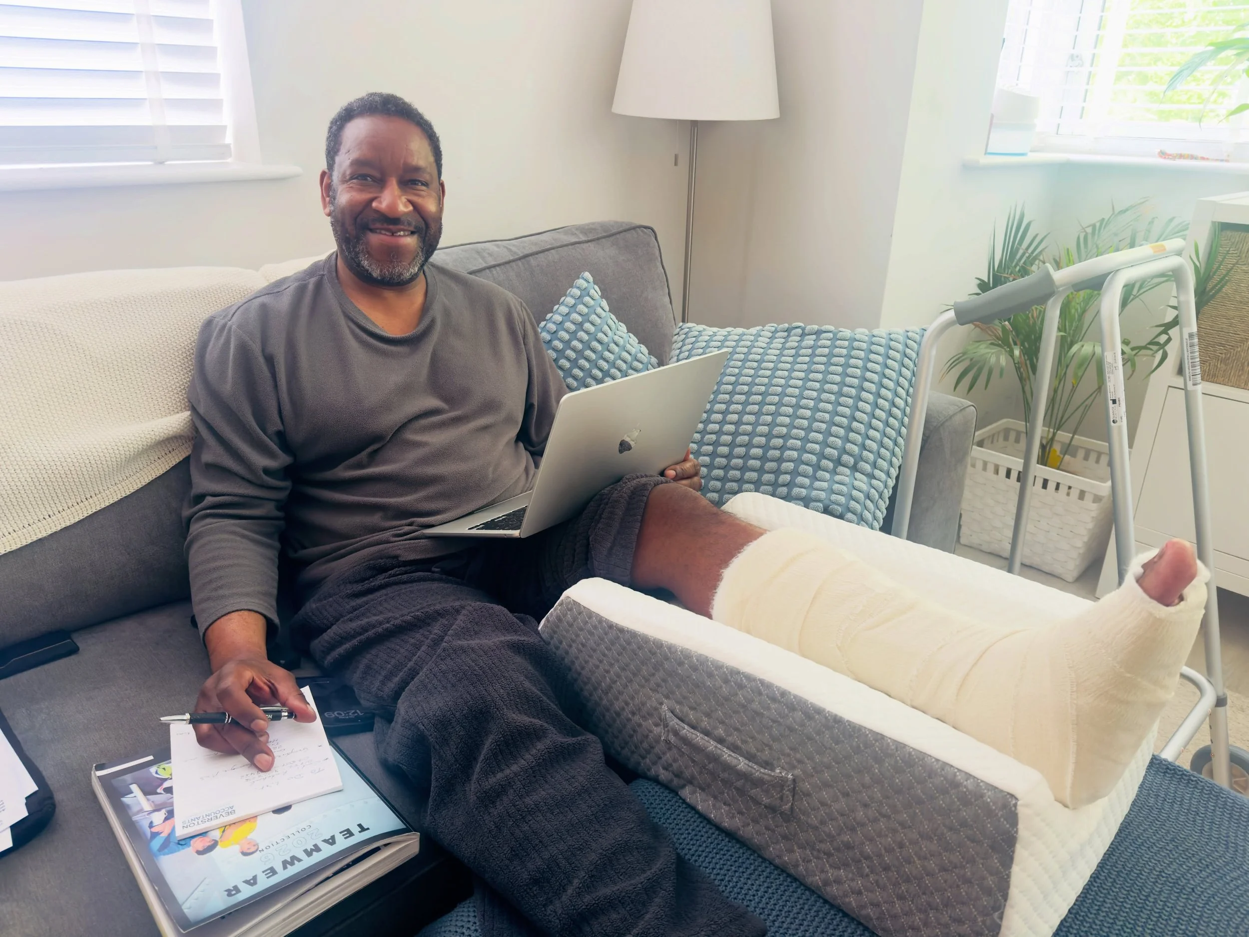 Get well soon, Coach PJ!

He might not be on the court coaching this week, but he&rsquo;s definitely not slacking. 

Ankle surgery on Tuesday (and 12 weeks in a cast/boot) has laid him up for a few sessions, but this guy never stops - making the most