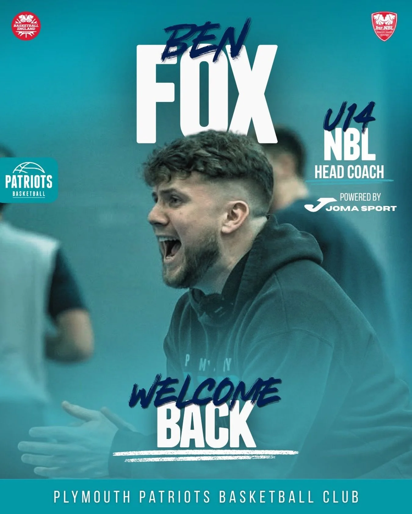 COACH BEN FOX TO LEAD PATRIOTS U14 PROGRAMME. 

We are delighted to announce that Coach Ben Fox will be leading our U14 NBL and Regional programme from the 2026/2027 season. 

With over a decade of dedication to developing and mentoring young athlete