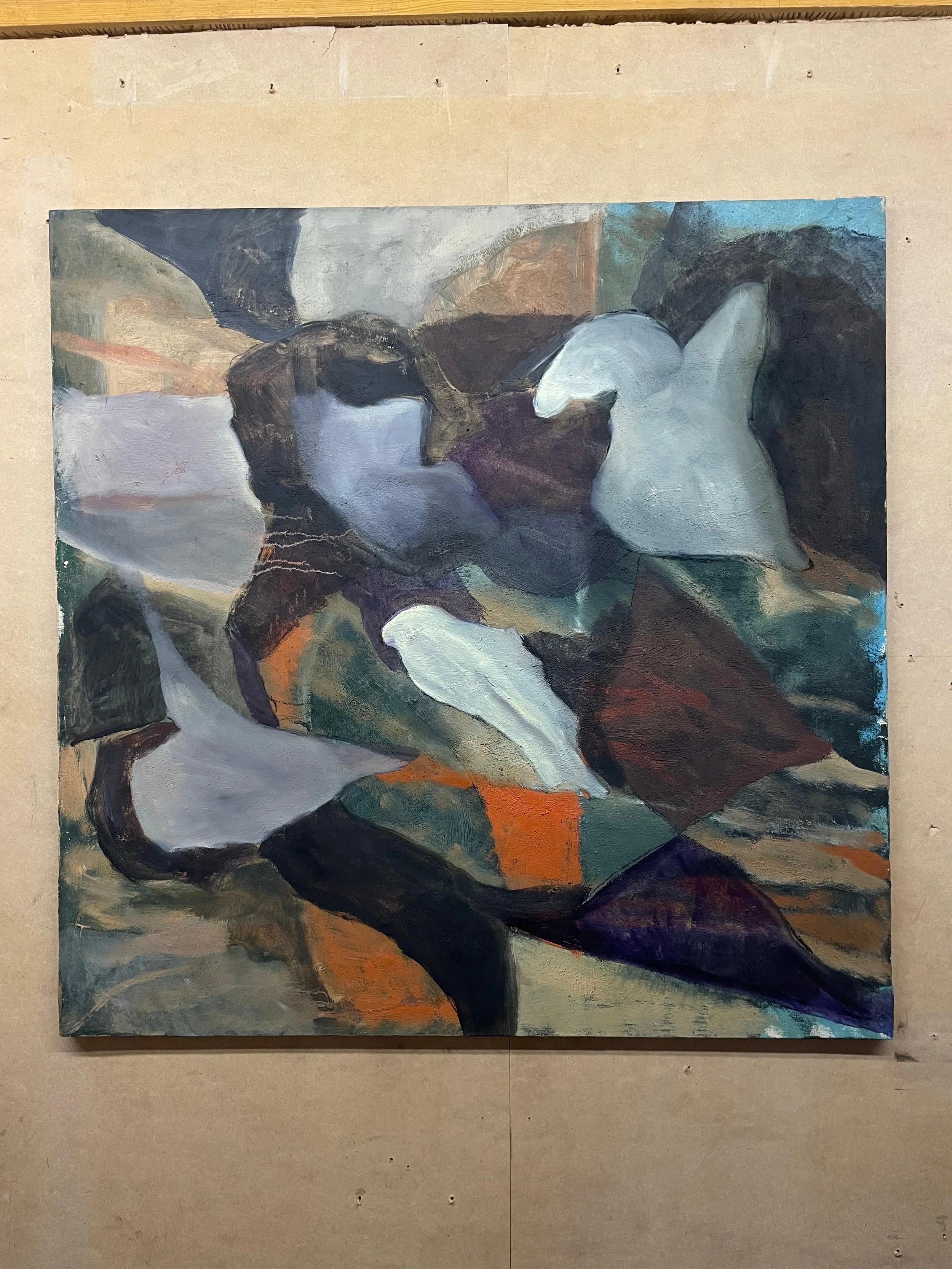 Figure sdraiate
80x80cm, olio su tela
Milano
Atelier Crespi Brera, mostra Turbe Giovanili 2026