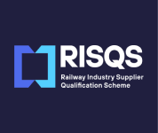 RISQS logo with text 'Railway Industry Supplier Qualification Scheme' on a dark blue background.