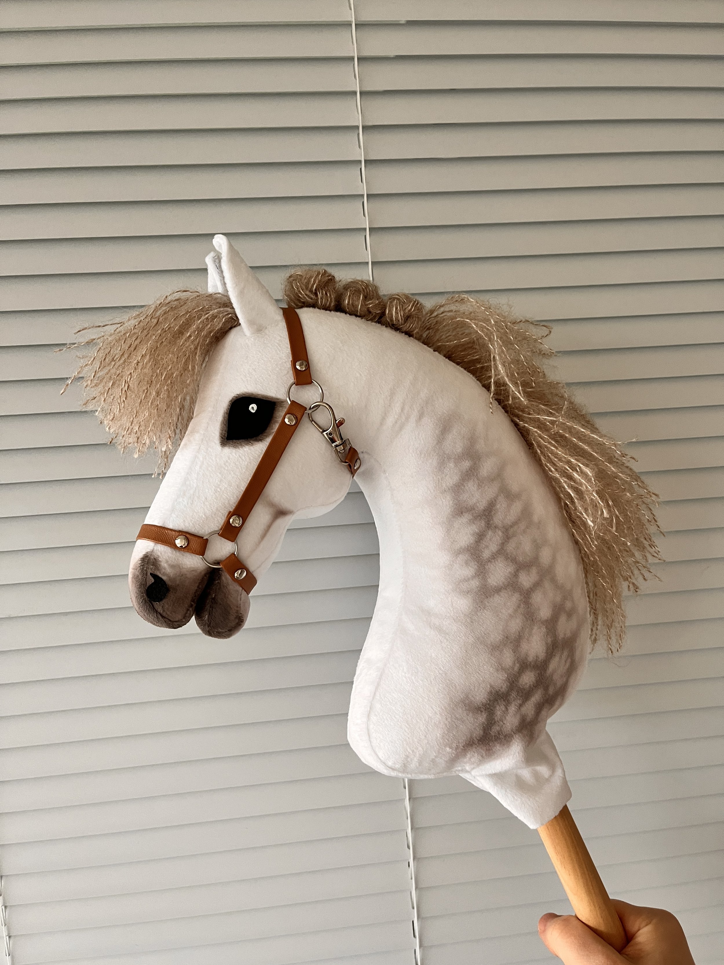 Realistic Hobby horse dapple white grey