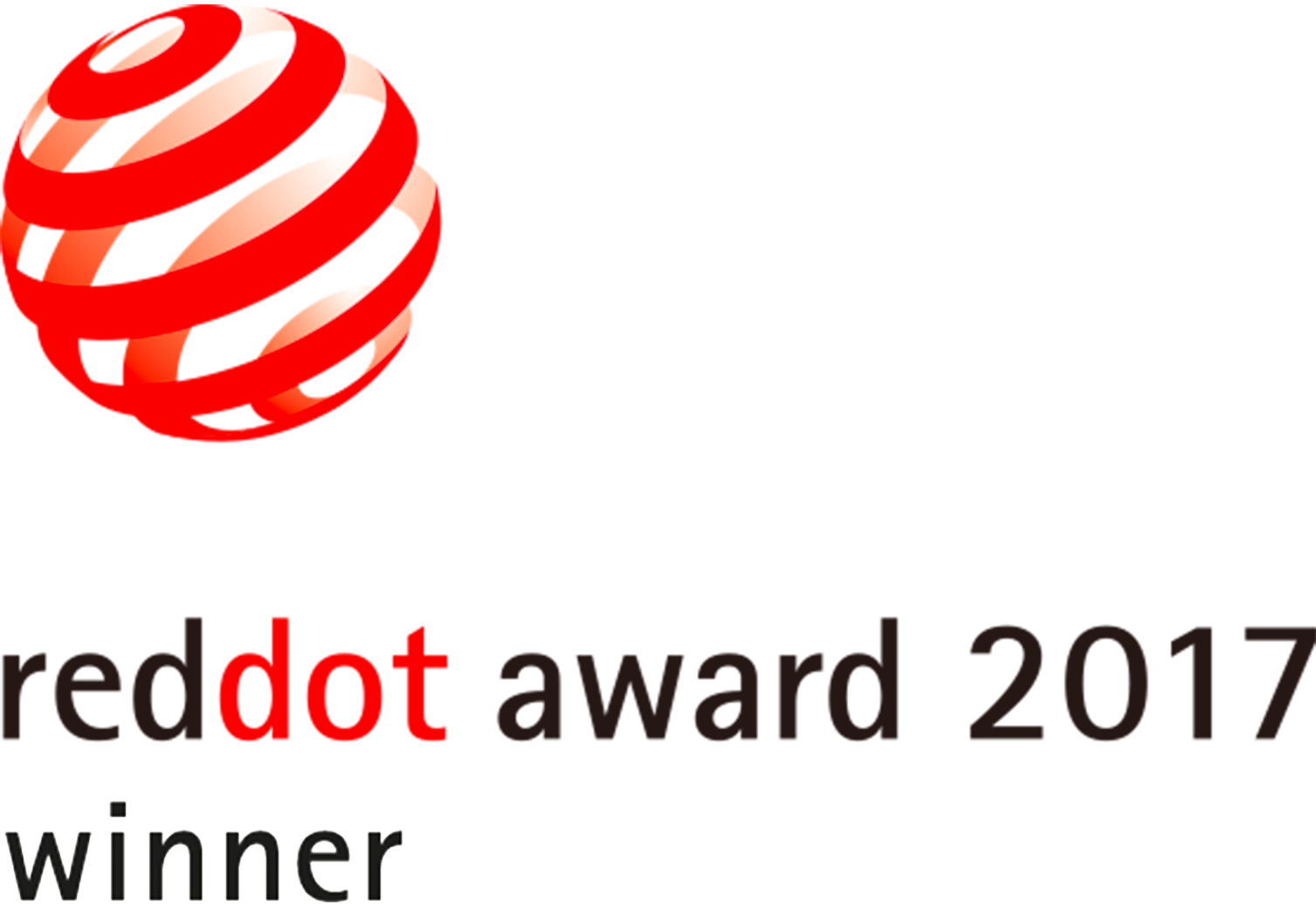 A trophy with a red ribbon on top, a white base, and the word "winner" in black text at the bottom.