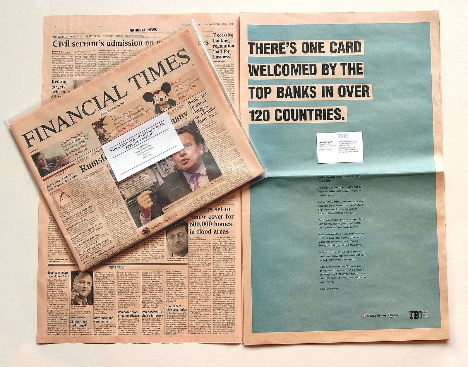 In the mid-2000s, IBM moved into the consultancy game. To get the message in front of the banking sector's top CEOs, we intercepted their daily copy of the FT and personalised it with a deft stroke of their ego.

When they opened their paper they saw