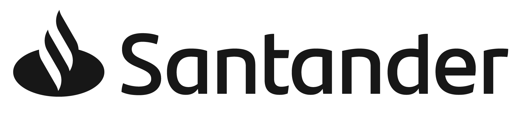 Black and white logo with a stylized flame icon and the word "Santar" in bold lowercase letters.